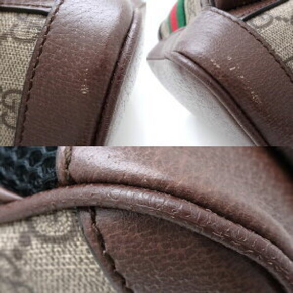 Gucci GG Backpack Ophidia Leather Supreme Canvas Beige Ebony - Picture 5 of 10